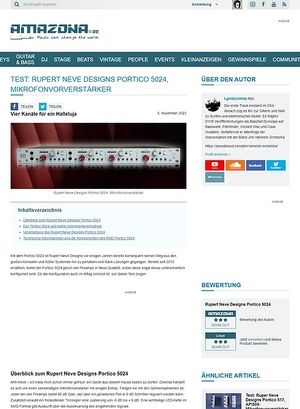 Amazona.de Test: Rupert Neve Designs Portico 5024, Vorverstärker Amazona.de Test: Rupert Neve Designs Portico 5024, Vorverstärker