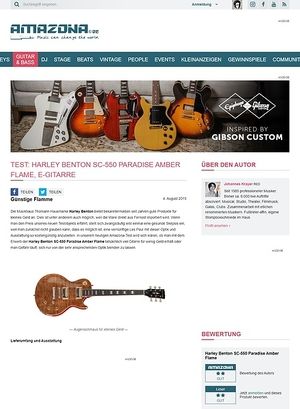 Amazona.de Test: Harley Benton SC-550 Paradise Amber Flame, E-Gitarre Amazona.de Test: Harley Benton SC-550 Paradise Amber Flame, E-Gitarre
