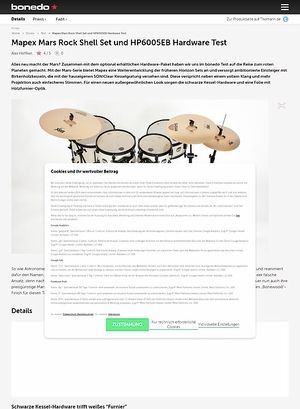 Bonedo.de Mapex Mars Rock Shell Set und HP6005EB Hardware Bonedo.de Mapex Mars Rock Shell Set und HP6005EB Hardware