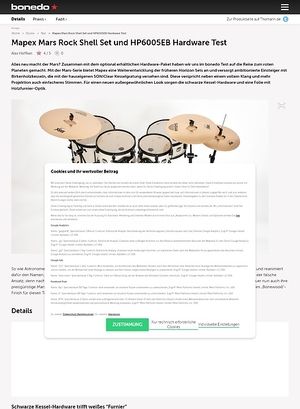 Bonedo.de Mapex Mars Rock Shell Set und HP6005EB Hardware Bonedo.de Mapex Mars Rock Shell Set und HP6005EB Hardware