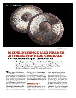 Sticks Meinl Byzance Jazz Nuance & Symmetry Ride Cymbals Sticks Meinl Byzance Jazz Nuance & Symmetry Ride Cymbals