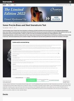 Bonedo.de Sonor ProLite Brass und Steel Snaredrums Bonedo.de Sonor ProLite Brass und Steel Snaredrums