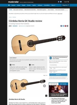MusicRadar.com Cordoba Iberia GK Studio MusicRadar.com Cordoba Iberia GK Studio