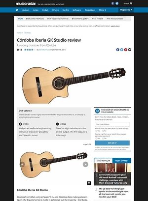 MusicRadar.com Cordoba Iberia GK Studio MusicRadar.com Cordoba Iberia GK Studio