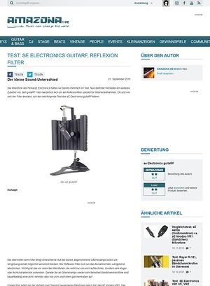 Amazona.de Test: sE Electronics guitaRF, Reflexion Filter Amazona.de Test: sE Electronics guitaRF, Reflexion Filter