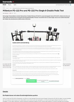Bonedo.de Millenium PD-122 Pro und PD-222 Pro Single & Double Pedal Test Bonedo.de Millenium PD-122 Pro und PD-222 Pro Single & Double Pedal Test