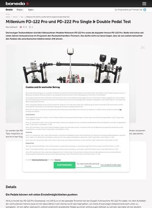 Bonedo.de Millenium PD-122 Pro und PD-222 Pro Single & Double Pedal Test Bonedo.de Millenium PD-122 Pro und PD-222 Pro Single & Double Pedal Test