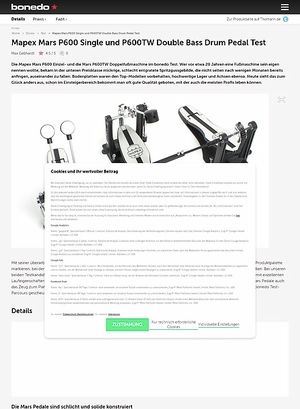 Bonedo.de Mapex Mars P600 Single und P600TW Double Bass Drum Pedal Bonedo.de Mapex Mars P600 Single und P600TW Double Bass Drum Pedal