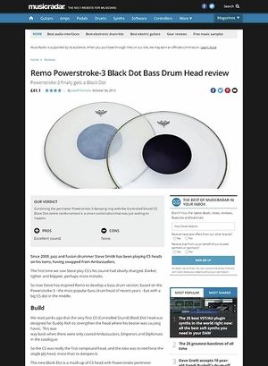 MusicRadar.com Remo Powerstroke-3 Black Dot Bass Drum Head MusicRadar.com Remo Powerstroke-3 Black Dot Bass Drum Head