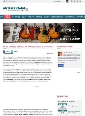 Amazona.de Test: Ibanez JBM100 BK Jake Bowen, E-Gitarre Amazona.de Test: Ibanez JBM100 BK Jake Bowen, E-Gitarre
