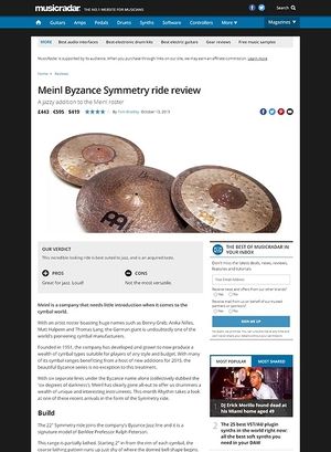 MusicRadar.com Meinl Byzance Symmetry ride MusicRadar.com Meinl Byzance Symmetry ride