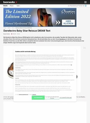 Bonedo.de Danelectro Baby Sitar Reissue DBS68 Bonedo.de Danelectro Baby Sitar Reissue DBS68