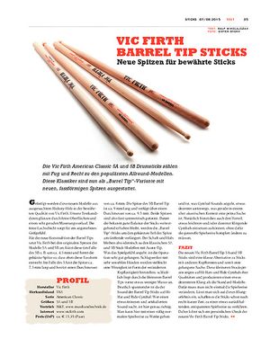 Sticks Vic Firth Barrel Tip Sticks Sticks Vic Firth Barrel Tip Sticks