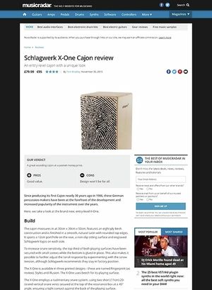MusicRadar.com Schlagwerk X-One Cajon MusicRadar.com Schlagwerk X-One Cajon