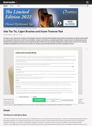 Bonedo.de Sela Tac Tic, Cajon Brushes und Snare-Traverse Bonedo.de Sela Tac Tic, Cajon Brushes und Snare-Traverse