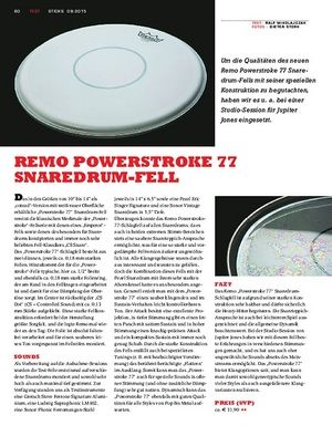 Sticks Remo Powerstroke 77 Snaredrum-Fell Sticks Remo Powerstroke 77 Snaredrum-Fell