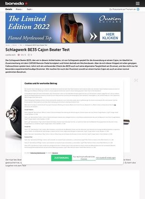 Bonedo.de Schlagwerk BE35 Cajon Beater Bonedo.de Schlagwerk BE35 Cajon Beater