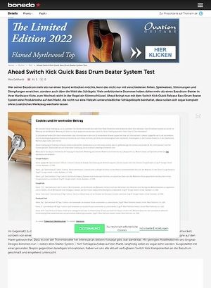 Bonedo.de Ahead Switch Kick Quick Bass Drum Beater System Test Bonedo.de Ahead Switch Kick Quick Bass Drum Beater System Test