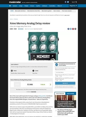 MusicRadar.com Xvive Memory Analog Delay MusicRadar.com Xvive Memory Analog Delay
