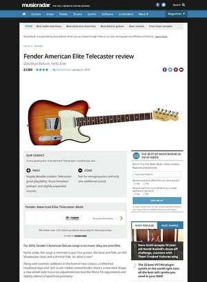 MusicRadar.com Fender American Elite Telecaster MusicRadar.com Fender American Elite Telecaster