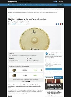 MusicRadar.com Zildjian L80 Low Volume Cymbals MusicRadar.com Zildjian L80 Low Volume Cymbals