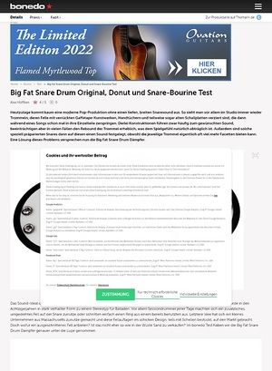 Bonedo.de Big Fat Snare Drum Original, Donut und Snare-Bourine Bonedo.de Big Fat Snare Drum Original, Donut und Snare-Bourine