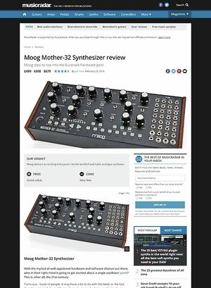 MusicRadar.com Moog Mother-32 MusicRadar.com Moog Mother-32