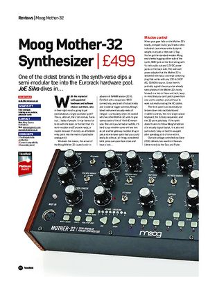 Future Music Moog Mother-32 Synthesizer Future Music Moog Mother-32 Synthesizer