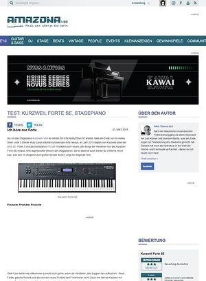 Amazona.de Test: Kurzweil Forte SE, Stagepiano Amazona.de Test: Kurzweil Forte SE, Stagepiano