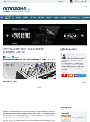 Amazona.de Test: Waldorf kb37, Keyboard für Eurorack Module Amazona.de Test: Waldorf kb37, Keyboard für Eurorack Module