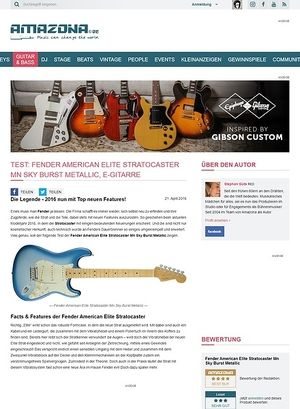 Amazona.de Test: Fender American Elite Stratocaster Mn Sky Burst Metallic, E-Gitarre Amazona.de Test: Fender American Elite Stratocaster Mn Sky Burst Metallic, E-Gitarre