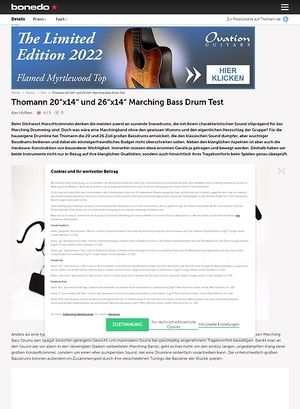 Bonedo.de Thomann 20x14 und 26x14 Marching Bass Drum Bonedo.de Thomann 20x14 und 26x14 Marching Bass Drum
