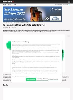 Bonedo.de Telefunken Elektroakustik M80 Color Line Bonedo.de Telefunken Elektroakustik M80 Color Line
