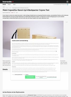 Bonedo.de Meinl Cajon2Go Stand-Up & Backpacker Cajons Bonedo.de Meinl Cajon2Go Stand-Up & Backpacker Cajons