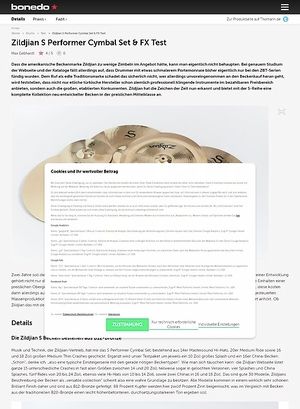Bonedo.de Zildjian S Performer Cymbal Set & FX Bonedo.de Zildjian S Performer Cymbal Set & FX
