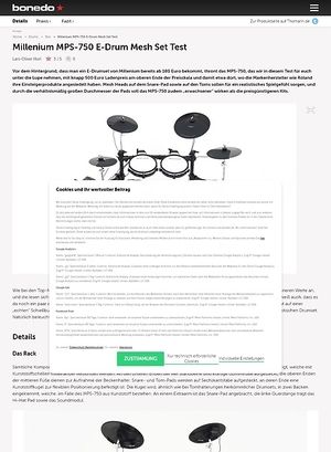 Bonedo.de Millenium MPS-750 E-Drum Mesh Set Bonedo.de Millenium MPS-750 E-Drum Mesh Set