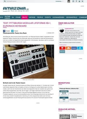 Amazona.de Test: Pittsburgh Modular Lifeforms KB-1, Synthesizer Modul Amazona.de Test: Pittsburgh Modular Lifeforms KB-1, Synthesizer Modul