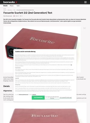 Bonedo.de Focusrite Scarlett 2i2 (2nd Generation) Bonedo.de Focusrite Scarlett 2i2 (2nd Generation)