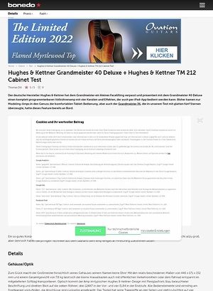 Bonedo.de Hughes & Kettner Grandmeister 40 Deluxe + Hughes & Kettner TM 212 Cabinet Bonedo.de Hughes & Kettner Grandmeister 40 Deluxe + Hughes & Kettner TM 212 Cabinet