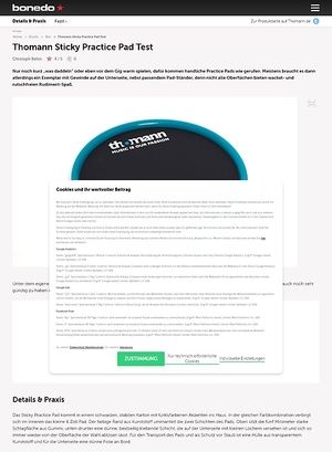 Bonedo.de Thomann Sticky Practise Pad Bonedo.de Thomann Sticky Practise Pad