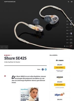 Kopfhoerer.de Shure SE425-CL Kopfhoerer.de Shure SE425-CL