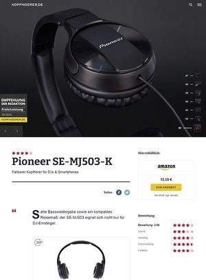 Kopfhoerer.de Pioneer SE-MJ503 Kopfhoerer.de Pioneer SE-MJ503