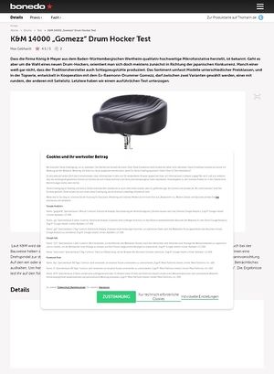 Bonedo.de K&M 14000 Gomezz Drum Hocker Bonedo.de K&M 14000 Gomezz Drum Hocker