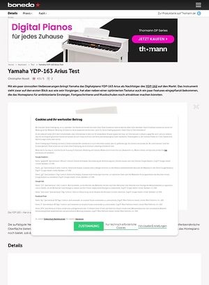 Bonedo.de Yamaha YDP-163 Arius Bonedo.de Yamaha YDP-163 Arius