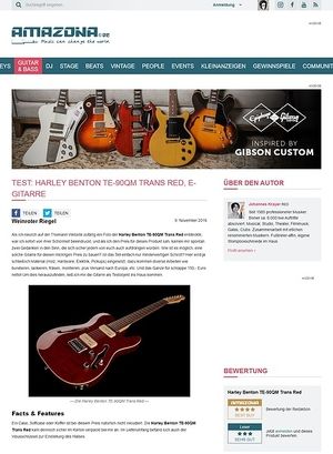 Amazona.de Harley Benton TE-90QM Trans Red, E-Gitarre Amazona.de Harley Benton TE-90QM Trans Red, E-Gitarre