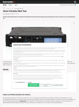 Bonedo.de MotU Ultralite Mk4 Bonedo.de MotU Ultralite Mk4