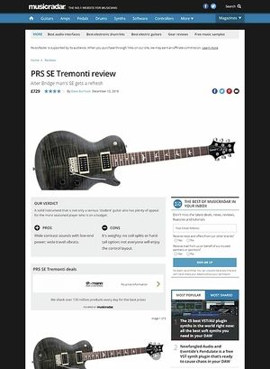 MusicRadar.com PRS SE Tremonti MusicRadar.com PRS SE Tremonti