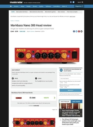 MusicRadar.com Markbass Nano 300 Head MusicRadar.com Markbass Nano 300 Head