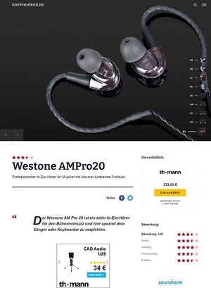 Kopfhoerer.de Westone AMPro20 Kopfhoerer.de Westone AMPro20