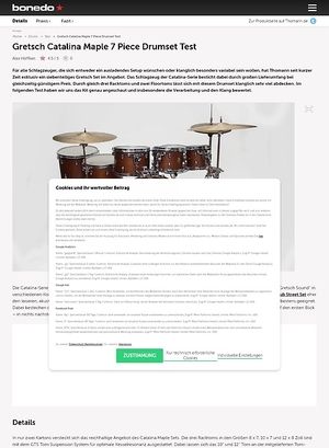 Bonedo.de Gretsch Catalina Maple 7 Piece Drumset Bonedo.de Gretsch Catalina Maple 7 Piece Drumset